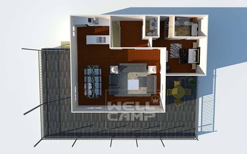 WELLCAMP, WELLCAMP prefab house, WELLCAMP container house Durable Green Modern prefab movable House on seaside, Wellcamp K-7 K Prefabricated House image37